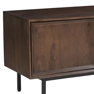 Quarto-meuble tv l.180 cm en bois massif noyer