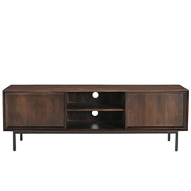 Quarto-meuble tv 150 cm en bois massif brun