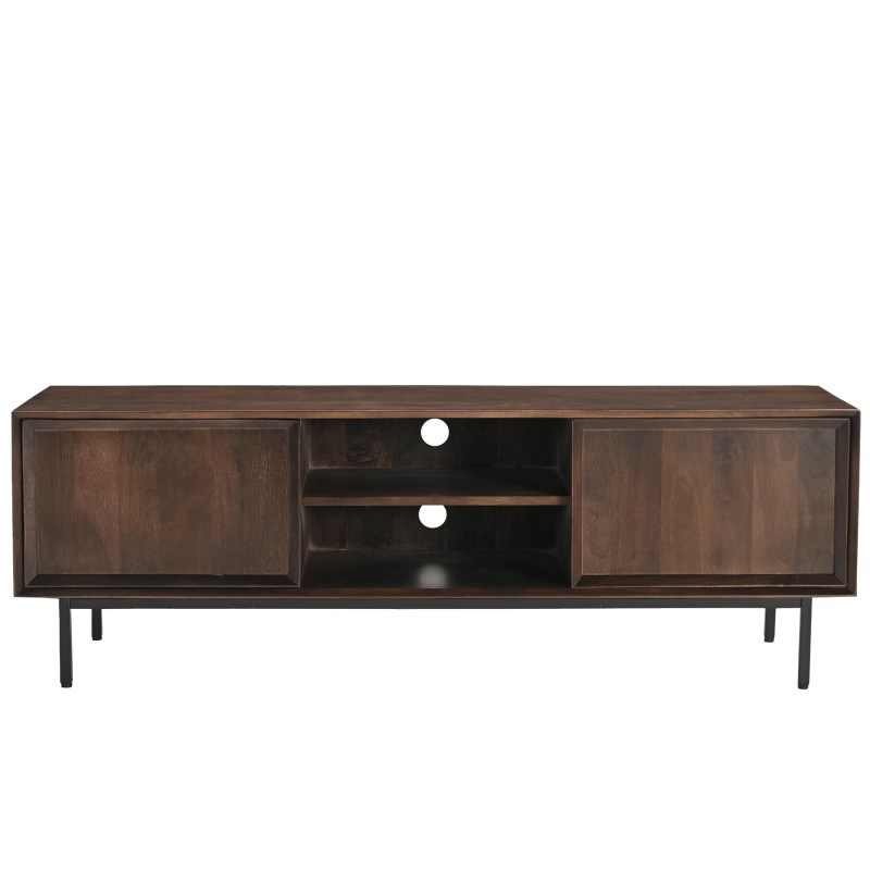 Quarto-meuble tv 150 cm en bois massif brun