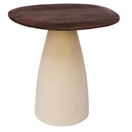 Dylon-table basse d50 cm en bois brun et ivoire