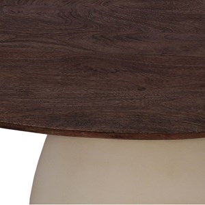 Dylon-table basse d50 cm en bois brun et ivoire