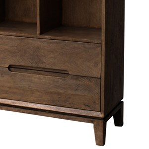 Corte-bibliothèque en bois massif brun brossé