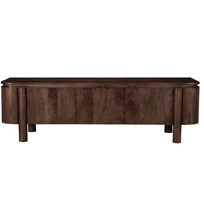 Borgo-meuble tv 170 cm en bois massif brun