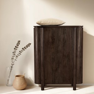 Borgo-vaisselier 115 cm en bois massif brun