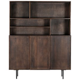 Gordes-vaisselier 3 portes 135 cm en bois massif brun