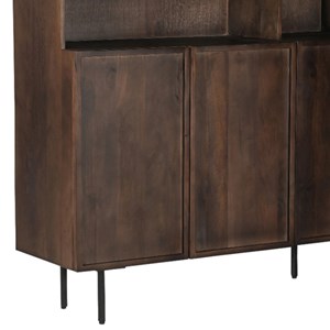 Gordes-vaisselier 3 portes 135 cm en bois massif brun