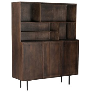 Gordes-vaisselier 3 portes 135 cm en bois massif brun