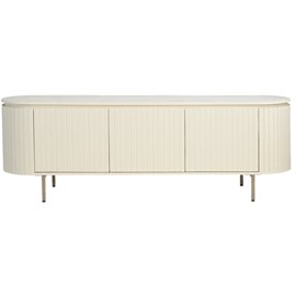 Cream-meuble tv 170 cm en bois massif ivoire