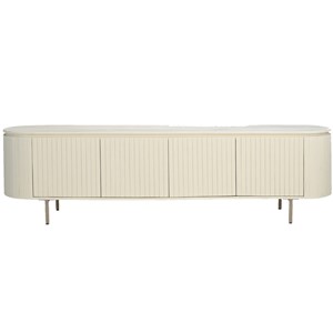 Cream-meuble tv 210 cm en bois massif ivoire
