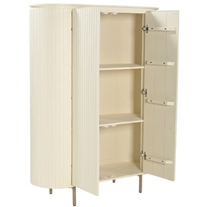 Cream-vaisselier 115 cms en bois massif ivoire