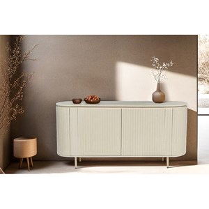 Cream-buffet 170 cm en bois massif ivoire