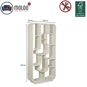 Adona-bibliothèque bois massif ivoire