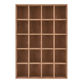 Kaz- étagère murale 20 cases en bois naturel 44x63 cm