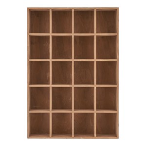 Kaz- étagère murale 20 cases en bois naturel 44x63 cm