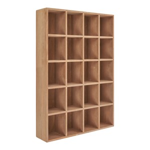 Kaz- étagère murale 20 cases en bois naturel 44x63 cm