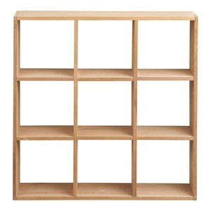 Kaz- étagère murale 9 cases en bois naturel 46x46 cm