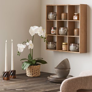 Kaz- étagère murale 9 cases en bois naturel 46x46 cm