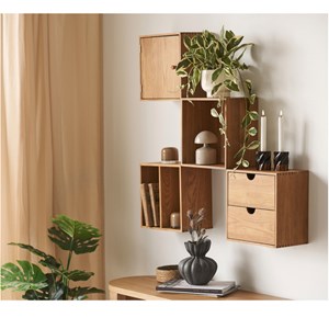 Kub-cube mural 1 niche en chêne massif 30x30 cm