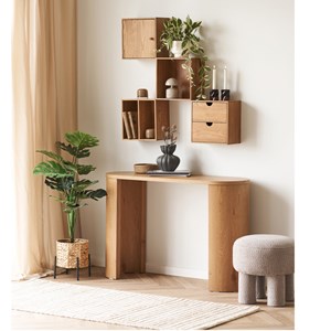 Kub-set de 4 cubes muraux en chêne massif 30x30 cm