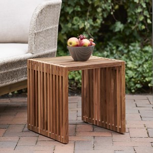 Plim-table d'appoint en teck massif recyclé 40x40 cm