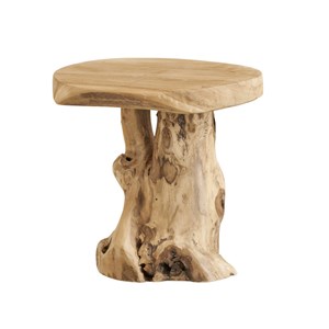 Tron- table d'appoint en teck massif ø40 cm