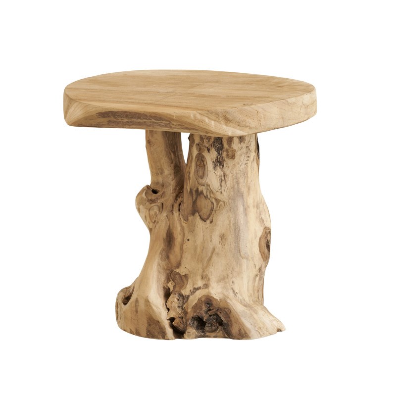 Tron- table d'appoint en teck massif ø40 cm