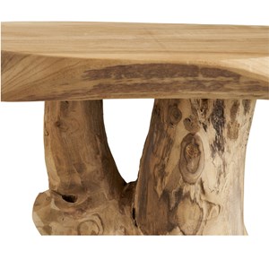 Tron- table d'appoint en teck massif ø40 cm