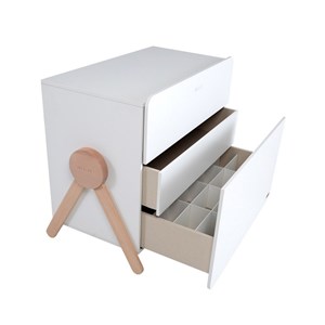 Commode swing blanc et bois