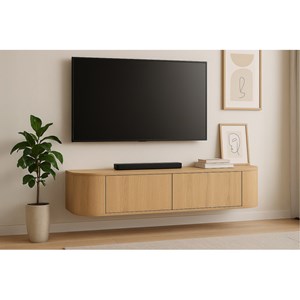 Tiago-meuble tv mural 140 cm chêne
