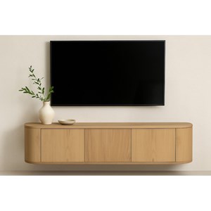 Tiago-meuble tv mural l.180 cm chêne