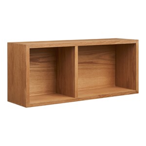 Benk- étagère murale 2 cases,chêne naturel 71x30 cm