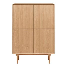 Bona-buffet haut 4 portes vintage chêne naturel 100x140 cm