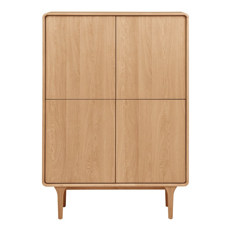 Moloo - Bona-buffet haut 4 portes vintage chêne naturel 100x140 cm