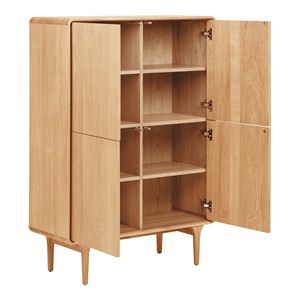 Bona-buffet haut 4 portes vintage chêne naturel 100x140 cm