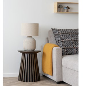 Kairn-table d'appoint chêne fumé ø40 cm