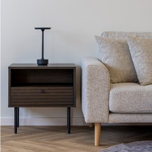 Logia-table d'appoint chêne fumé 50x40 cm