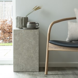 Vast-table basse décor marbre beige 30x30 cm