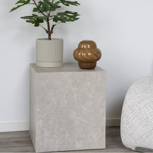 Vast-table basse décor marbre beige 40x40 cm