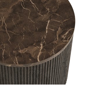 Vast-table basse décor marbre brun ø45 cm