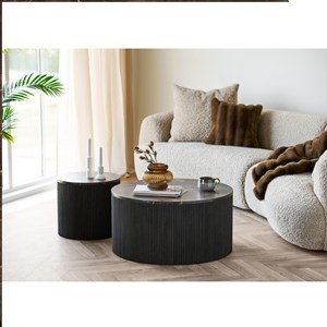 Vast-table basse décor marbre brun ø45 cm