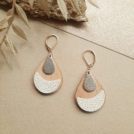Boucles d’oreilles en bois arty ivoire