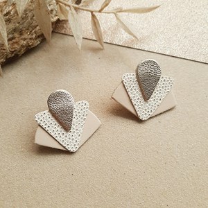 Boucles d’oreilles graphiques art déco ivoire