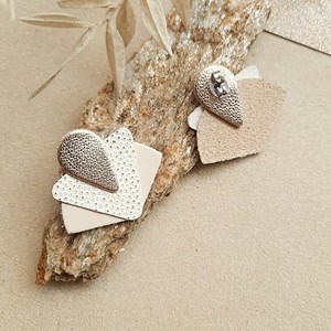 Boucles d’oreilles graphiques art déco ivoire