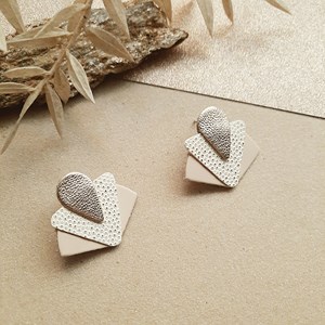 Boucles d’oreilles graphiques art déco ivoire