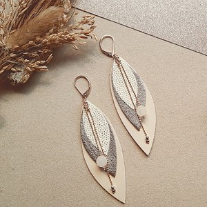 Boucles d’oreilles bohèmes pop ivoire