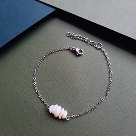 Bracelet argenté ivoire nacré