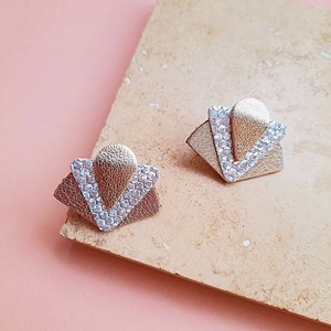 Boucles d'oreilles graphiques art deco glacial