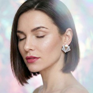 Boucles d'oreilles graphiques art deco glacial