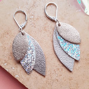 Boucles d’oreilles pendantes mini céleste glacial