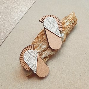 Boucles d'oreilles graphiques maya ivoire